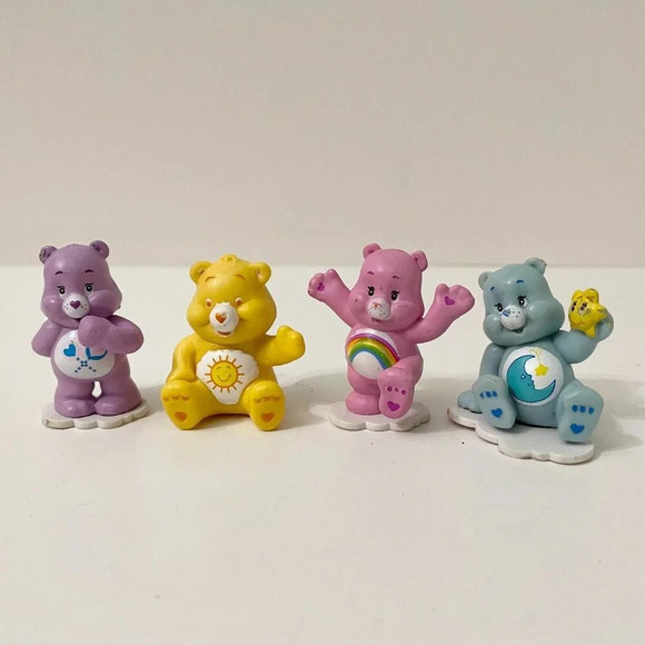 Lot of 4 Care Bear Mini Figures Toys 1.5 Inch Tall Care Bears - Picture 1 of 11